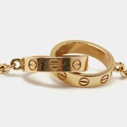 Pre Owned Cartier Love Interlocking Loops 18k Yellow Gold Link Bracelet