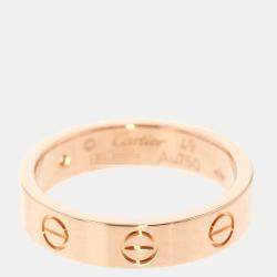 Pre Owned Cartier Love 18K Rose Gold Diamond Ring EU 49