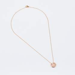 Pre Owned Cartier Amulette De Cartier Pink Opal Diamond 18k Rose Gold XS Model Necklace 