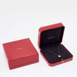 Pre Owned Cartier Amulette De Cartier Pink Opal Diamond 18k Rose Gold XS Model Necklace 