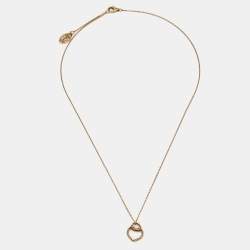 Pre Owned Cartier Coeur Torsadé De Cartier 18k Rose Gold Pendant Necklace