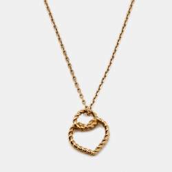 Pre Owned Cartier Coeur Torsadé De Cartier 18k Rose Gold Pendant Necklace