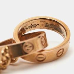 Pre Owned Cartier Love Interlocking Loops 18k Rose Gold Bracelet