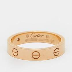 Pre Owned Cartier Love 1 Diamond 18k Rose Gold Wedding Band Ring Size 55