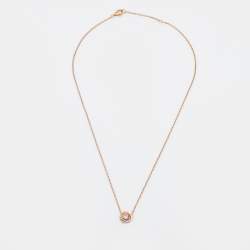 Pre Owned Cartier Trinity Pink Sapphire 18k Three Tone Gold Necklace