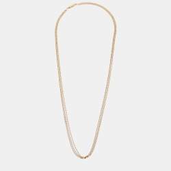 Pre Owned Cartier 18k Three Tone Gold Chain Necklace