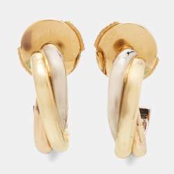 Pre Owned Cartier Trinity 18k Three Tone Gold Earrings