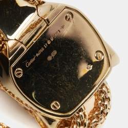 Pre Owned Cartier Panthere de Cartier Diamond Tsavorite Garnet Onyx 18k Yellow Gold Bracelet