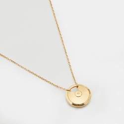 مملوكة مسبقًا Cartier Amulette De Cartier Lapis Lazuli Diamond 18k Yellow Gold Small Model Necklace