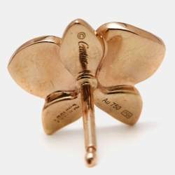 Pre Owned أقراط كارتييه سيرازيه دو أوركيد بار كارتييه ذهب وردي عيار 18 ألماس