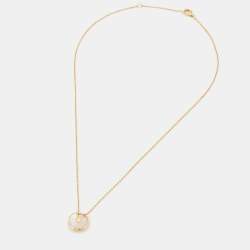 مملوكة مسبقًا Cartier Amulette De Cartier Mother of Pearl Diamond 18k Yellow Gold XS Model Necklace
