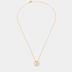 مملوكة مسبقًا Cartier Amulette De Cartier Mother of Pearl Diamond 18k Yellow Gold XS Model Necklace