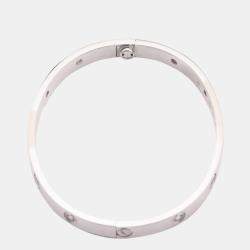 Pre Owned Cartier Rainbow White Gold Bracelet Size 16