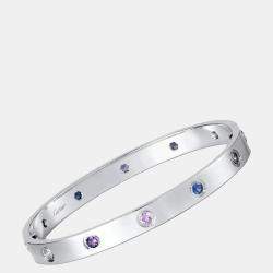 Pre Owned Cartier Rainbow White Gold Bracelet Size 16