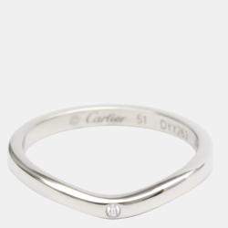 Pre Owned Cartier Ballerine Platinum Diamond Ring EU 51