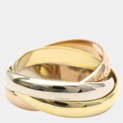 Pre Owned Cartier Les Must De Cartier 18K Trinity Yellow Rose and White Gold Ring EU 51