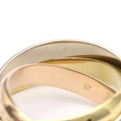 Pre Owned Cartier Les Must De Cartier 18K Trinity Yellow Rose and White Gold Ring EU 51