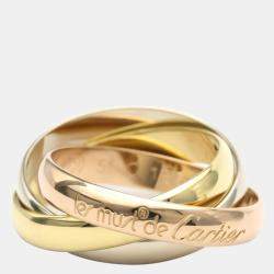 Pre Owned Cartier Les Must De Cartier 18K Trinity Yellow Rose and White Gold Ring EU 51