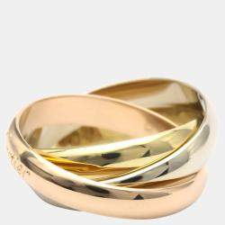Pre Owned Cartier Les Must De Cartier 18K Trinity Yellow Rose and White Gold Ring EU 51