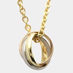 Pre Owned Cartier Trinity 18K Yellow Rose and White Gold Necklace