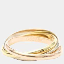Pre Owned Cartier Les Muste De Cartier 18K Trinity Yellow Rose and White Gold Ring EU 51