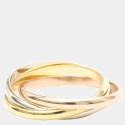 Pre Owned Cartier Les Muste De Cartier 18K Trinity Yellow Rose and White Gold Ring EU 51