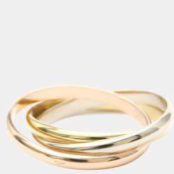 Pre Owned Cartier Les Muste De Cartier 18K Trinity Yellow Rose and White Gold Ring EU 51