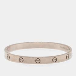 مملوكة مسبقًا Cartier Love 18k White Gold Bangle Bracelet 17