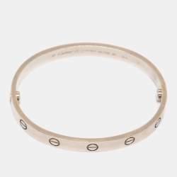 مملوكة مسبقًا Cartier Love 18k White Gold Bangle Bracelet 17