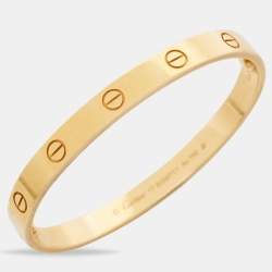 Pre Owned Cartier Love 18k Yellow Gold Bangle Bracelet 17