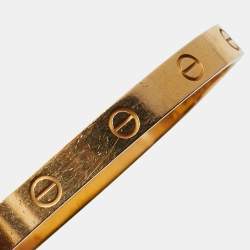 Pre Owned Cartier Love 18k Yellow Gold Bangle Bracelet 17