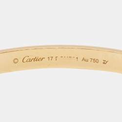Pre Owned Cartier Love 18k Yellow Gold Bangle Bracelet 17