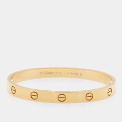 Pre Owned Cartier Love 18k Yellow Gold Bangle Bracelet 17