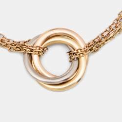 Pre Owned سوار كارتييه ترينيتي ذهب ثلاثي اللون بسلسلة مزدوجة