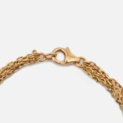 Pre Owned سوار كارتييه ترينيتي ذهب ثلاثي اللون بسلسلة مزدوجة