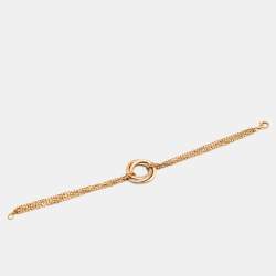 Pre Owned سوار كارتييه ترينيتي ذهب ثلاثي اللون بسلسلة مزدوجة