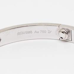 Pre Owned Cartier Love Diamond 18k White Gold Bangle Bracelet 17