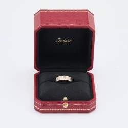 Pre Owned Cartier Love 18k White Gold Band Ring Size 53
