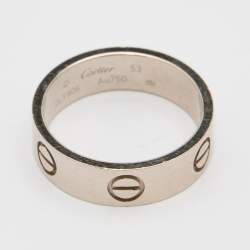 Pre Owned Cartier Love 18k White Gold Band Ring Size 53