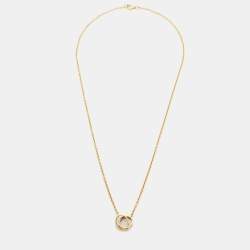 مملوكة مسبقًا Cartier Love Interlocking Loop 18k Yellow Gold Chain Necklace