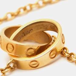 مملوكة مسبقًا Cartier Love Interlocking Loop 18k Yellow Gold Chain Necklace