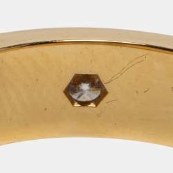 Pre Owned Cartier Love 3 Diamond 18k Yellow Gold Band Ring Size 56