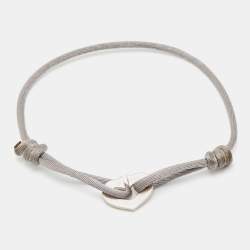 مملوكة مسبقًا Cartier Heart De Cartier 18k White Gold Adjustable Cord Bracelet