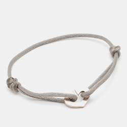مملوكة مسبقًا Cartier Heart De Cartier 18k White Gold Adjustable Cord Bracelet