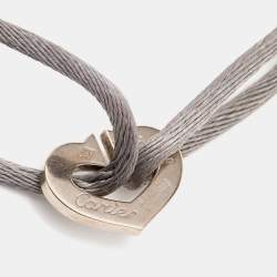 مملوكة مسبقًا Cartier Heart De Cartier 18k White Gold Adjustable Cord Bracelet