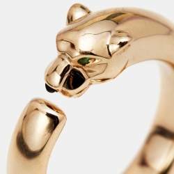 Pre Owned Cartier Panthere de Cartier Multi Garnet Onyx 18k Rose Gold Ring Size 53