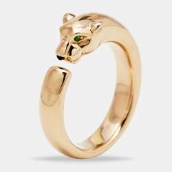 Pre Owned Cartier Panthere de Cartier Multi Garnet Onyx 18k Rose Gold Ring Size 53