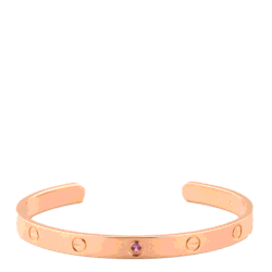 Pre Owned Cartier Love 18K Rose Gold Sapphire Bracelet 17