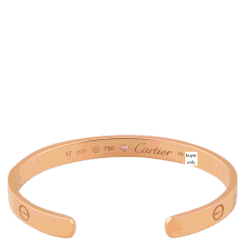 Pre Owned Cartier Love 18K Rose Gold Sapphire Bracelet 17