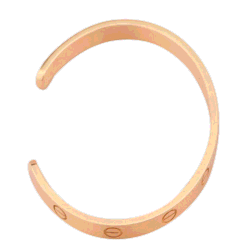 Pre Owned Cartier Love 18K Rose Gold Sapphire Bracelet 17